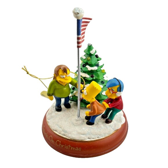 SIMPSONS Bradford Tree Ornament Illuminated "Stuck on Christmas" Bart Milhouse - Picture 1 of 9